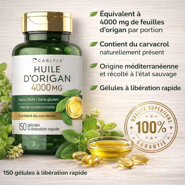 Capsules huile d'origan-complément alimentaire naturel à base de plantes