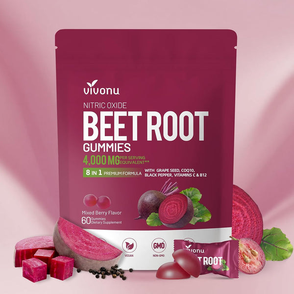 Gummies de betterave premium 8 en 1-Plus d’énergie, plus de confiance, chaque jour