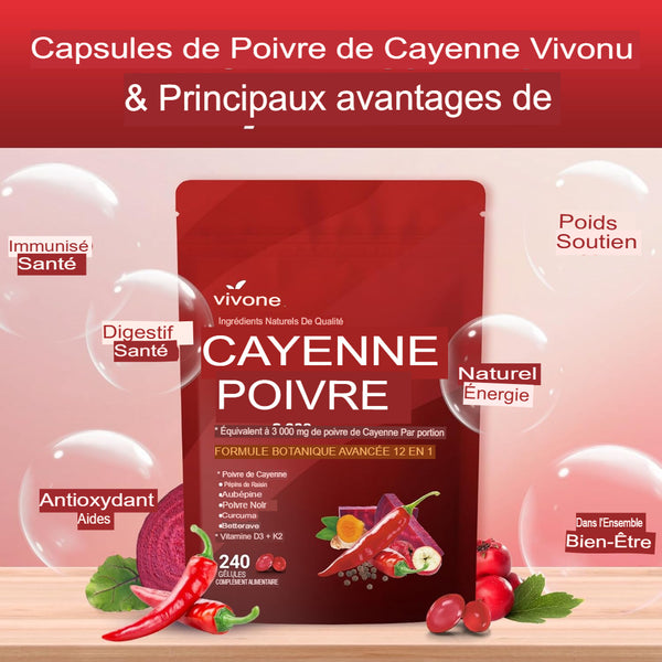 Cayenne Pepper-Complément alimentaire en capsules molles