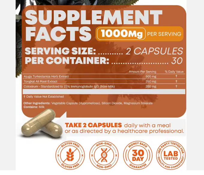 capsules de testostérone turkestérone tongkat ali