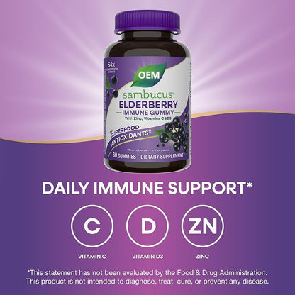 Gummies immunitaires à la Sureau– Soutien au zinc, à la vitamine C