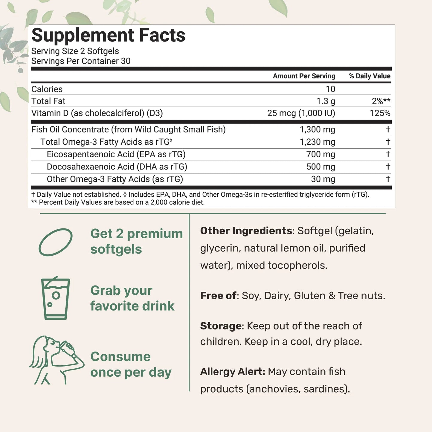 Huile de poisson Omega 3 de qualité supérieure