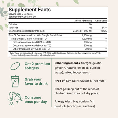 Huile de poisson Omega 3 de qualité supérieure