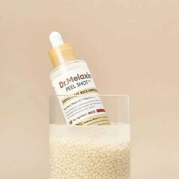DR.MELAXIN Peel Shot Duo- Ampoule exfoliante au riz noir Shot