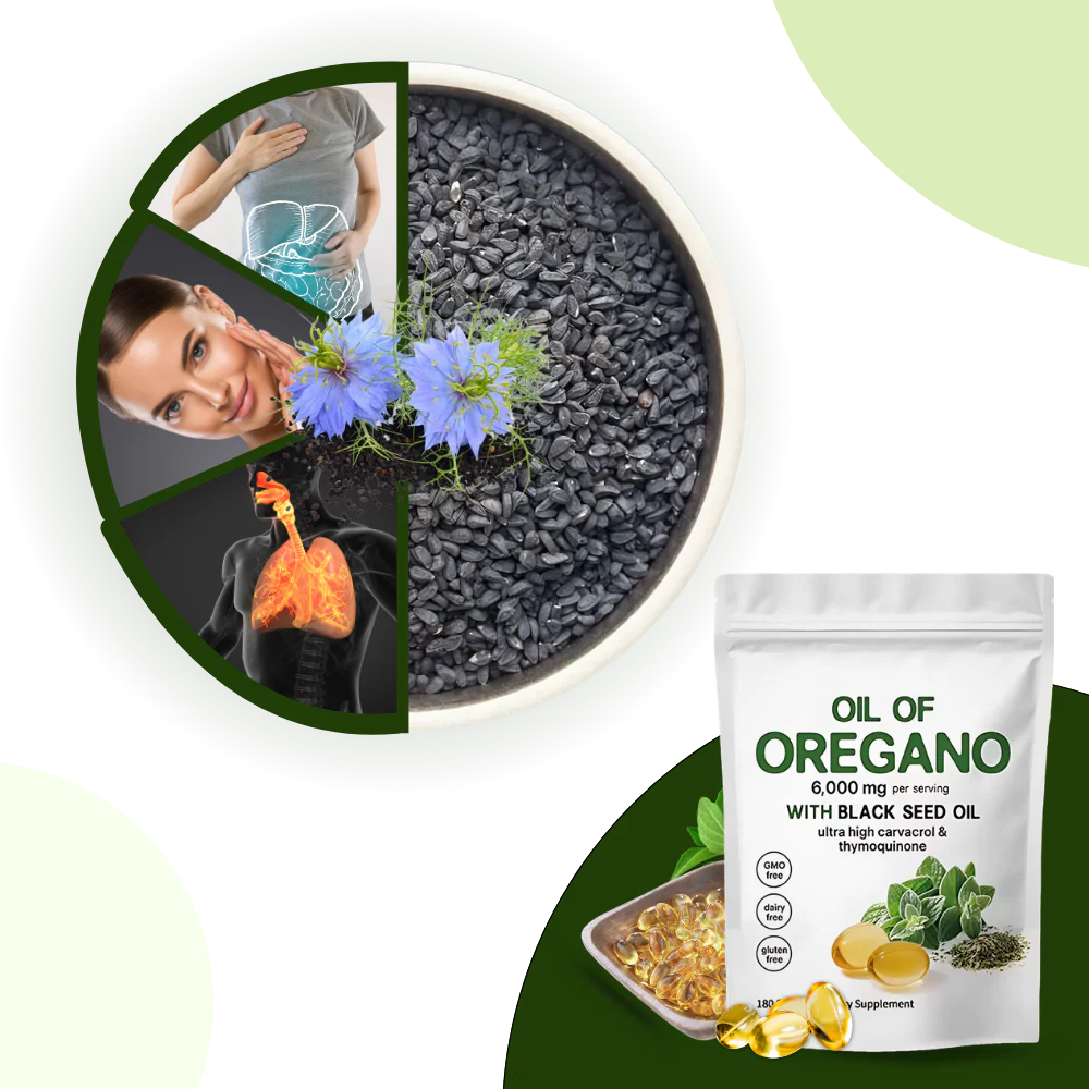 Capsules d' Huile d'origan et de nigelle -Supplément d'origan