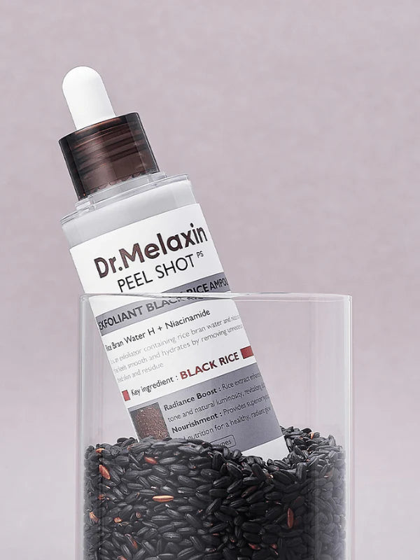 DR.MELAXIN Peel Shot Duo- Ampoule exfoliante au riz noir Shot